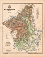 Borsod vármegye térkép 1893 (1), lexikon melléklet, Gönczy Pál, 23 x 29 cm, megye, Posner Károly