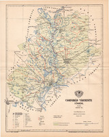 Csongrád vármegye térkép 1893 (3), lexikon melléklet, Gönczy Pál, 23 x 29 cm, megye, Posner Károly