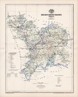 Jász - Nagykun - Szolnok vármegye térkép 1894 (3), lexikon melléklet, Gönczy Pál, 23 x 29 cm, megye