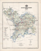 Jász - Nagykun - Szolnok vármegye térkép 1894 (4), lexikon melléklet, Gönczy Pál, 23 x 29 cm, megye
