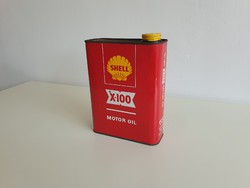 Régi retro Shell X100 olajos fém kanna pléh doboz reklám fémdoboz 2,5 L