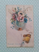 Régi húsvéti képeslap 1935 csibés levelezőlap
