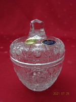 Szlovák kristályüveg bonbonier, cukortartó, magassága 8 cm. Vanneki!