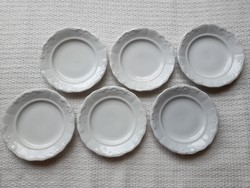 Zsolnay fehér inda mintás kis tányérok 6 db