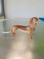 Retro Hollóházi tacskó kutya figura