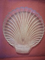 Vastag kagyló alakú üvegkínáló