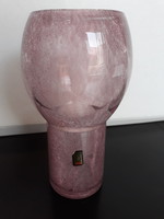 Ritka karcagi lila fátyolüveg váza