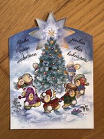 Aranyos Karácsonyi Üdvözlő képeslap