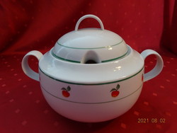 Lowland porcelain, apple patterned soup bowl with green border. He has! Jókai.