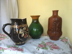 Sárospataki kancsó és kerámia vázák