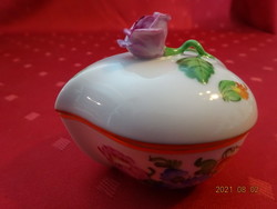 Herendi porcelán, szív formájú bonbonier, hossza 7,5 cm. Vanneki!