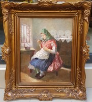 Alexander Turmayer (1879-1953): embroidery woman