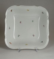 1F545 Régi virágmintás Drasche porcelán négyszögletű tésztástál