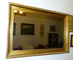 Antik tükör faragott fa keretben nagy méret 120 x 80 cm