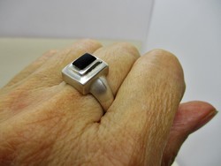 Szépséges art deco ezüstgyűrű ónix kővel