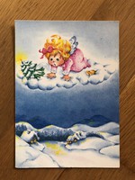 Aranyos Karácsonyi képeslap - Zákányi Edit grafika