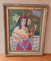 Gobelin- Lány hegedűvel