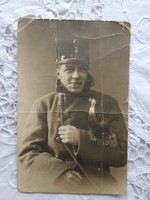 FOGLALT! Antik magyar katonai fotólap, fiatal katona műtermi fotója 1916
