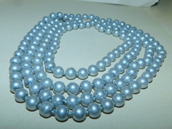 Silver gray shell pearl extra long pearl necklace - 150 cm!