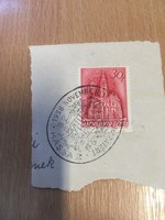 1938 Kassa visszatért bélyegzés papírlapon .