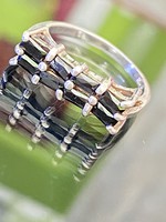 Egyedi ezüst gyűrű, Onyx kövekkel
