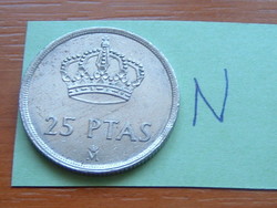 Spain 25 pesetas 1982 m royal spanish mint, juan carlos i. Copper-nickel #n