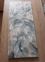 "Hullámok" olajfestmény (25x58 cm)