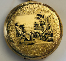 Gyönyörű vésett arany 18 K zsebora az 1800 as évekből
