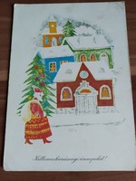 Régi karácsonyi üdvözlőlap, Hajnal Gabriella rajza