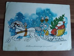 Régi karácsonyi üdvözlőlap, Kecskeméty Károly rajza