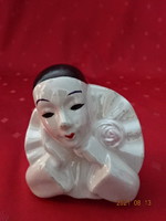 Olasz porcelán figura, Harlequin bohóc, magassága 10 cm. Vanneki!