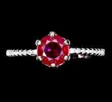 Valódi modern stílusú termeszetes rubin ezüstgyűrű Bevizsgált ¹