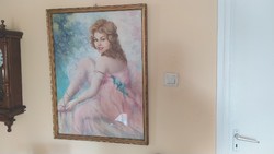 Beautiful ballerina painting with Senyey mark 84x104 cm