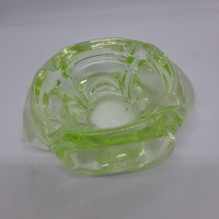 Uránzöld Bohemia üveg hamutál