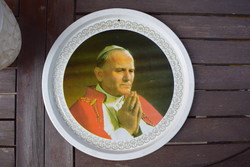 Szent II. János Pál Pápa emlék tálca , tál