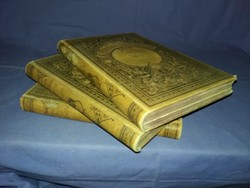Antik 19.sz gótbetűs német nyelvű vastag  3 kötetes könyv gyönyörű állapotban A Bölcsesség köve