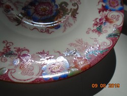 Antik angol újszerű kézzel festett számozott virág mintás finom porcelán teás csésze alátét 14,5 cm