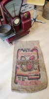 Lenvászon zsák, régi Brazil kávés zsák, dekoráció