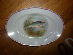 Régi kis porcelán halas tál tányér