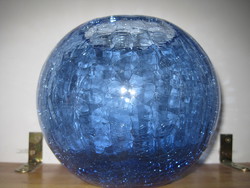 Kék kraklé gömb váza !