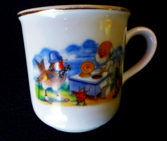 Mesejelenetes csésze, ritka állatmese figurákkal