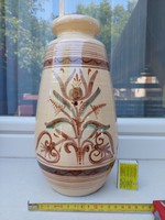 Világosbarna kerámia váza régi retró