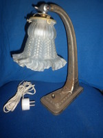 Antique metal cast iron electric table lamp