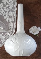 Herend art nouveau large vase with water lily white embossed pattern 27cm