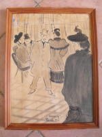 Grafika Vaszary jelzéssel Párizs 1914