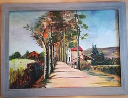 Landscape 50x70 - oil, wood fiber, frame