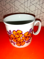 Zsolnay cup, mug with orange pattern 5.