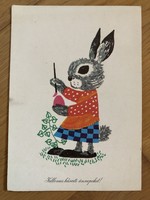Aranyos Húsvéti képeslap - Hajnal Gabriella rajz