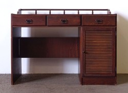 1F733 Szép állapotú retro barna íróasztal 1980 55 x 113 cm
