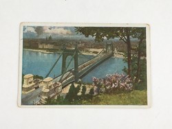 Antik, régi színes képeslap Budapest, Erzsébet híd 1913. (Művészlevelezőlap Hausner H. 7014/1)